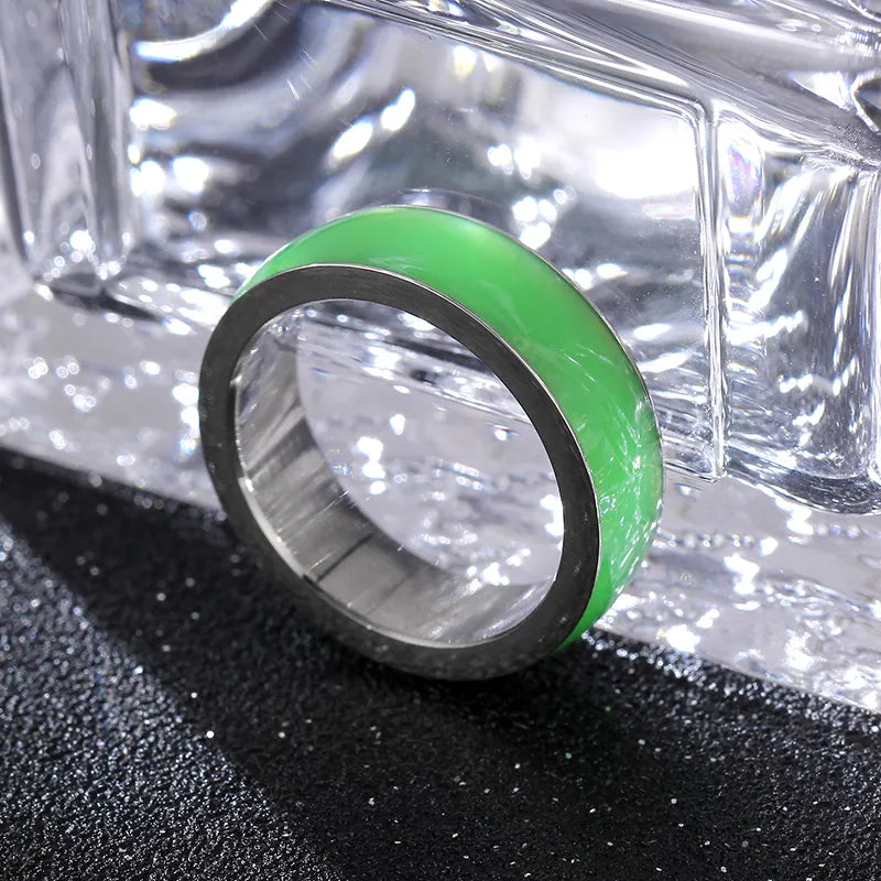 Titanium Steel Hypoallergenic Green Ring