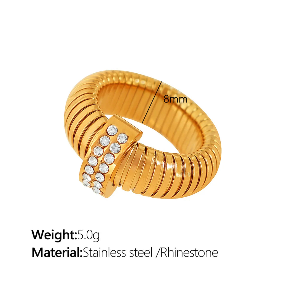 Titanium Steel IG Style Exaggerated Cool Style Plating Inlay Geometric Solid Color Zircon Rings Bracelets Necklace