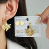 Titanium Steel Imitation Pearl Heart Shape Sunflower Electroplated Women's Earrings