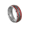 Titanium Steel Inlaid Acacia Wood Imitation Opal Abalone Ushaped Ring Hand Jewelry Electroplating