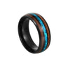 Titanium Steel Inlaid Acacia Wood Imitation Opal Abalone Ushaped Ring Hand Jewelry Electroplating