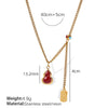 316L Stainless Steel Inlaid Resin Gourd Pendant Necklace For Women Electroplated Fashion Style