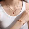 316L Stainless Steel Inlaid Resin Gourd Pendant Necklace For Women Electroplated Fashion Style
