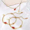 316L Stainless Steel Inlaid Resin Gourd Pendant Necklace For Women Electroplated Fashion Style