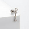 Titanium Steel Inlaid Zircon Ear Nail For Women Cute High Sense