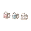Titanium Steel Inlaid Zircon Heart Shape Women's Earrings
