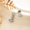 Titanium Steel Inlaid Zircon Saturn Pendant Women's Ear Bone Nail Earrings High Sense Style