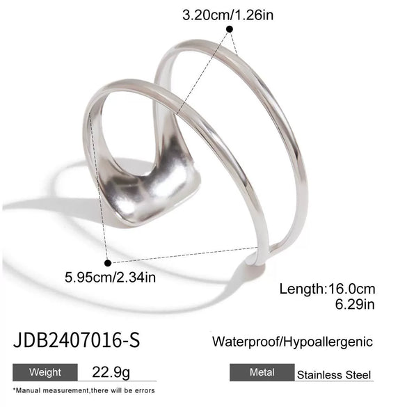 Titanium Steel Ins Style Electroplated Open Bracelet