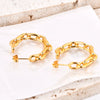 Titanium Steel Interlocking Cshaped Electroplated Geometric Women's Earrings