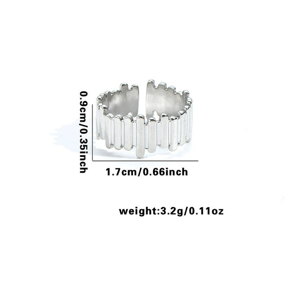 Titanium Steel Irregular Geometric Hollow Multilayer Electroplated Unisex Ring