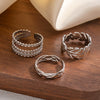 Titanium Steel Irregular Geometric Hollow Multilayer Electroplated Unisex Ring