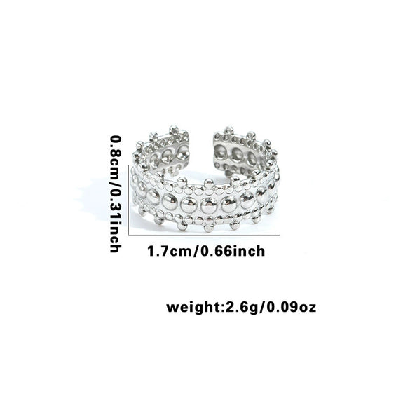 Titanium Steel Irregular Geometric Hollow Multilayer Electroplated Unisex Ring
