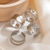 Titanium Steel Irregular Geometric Hollow Multilayer Electroplated Unisex Ring