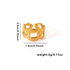 Titanium Steel Irregular Open Type Unisex Ring With Heart Shape Flower Leaves Letters Numbers Text Pattern And Electroplating