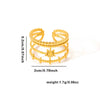 Titanium Steel Irregular Open Type Unisex Ring With Heart Shape Flower Leaves Letters Numbers Text Pattern And Electroplating