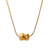 316L Stainless Steel Irregular Twist Pipe Pendant Necklace Plated 18K Gold