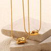 316L Stainless Steel Irregular Twist Pipe Pendant Necklace Plated 18K Gold