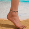 Titanium Steel Irregular Zircon Anklet For Women Electroplating Cartoon And Plants Flowers Style