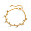 Titanium Steel Irregular Zircon Anklet For Women Electroplating Cartoon And Plants Flowers Style