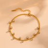 Titanium Steel Irregular Zircon Anklet For Women Electroplating Cartoon And Plants Flowers Style