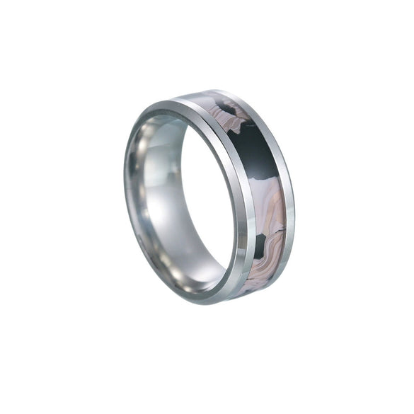 Titanium Steel Jewelry Bracelet And Men's Ring With Imitation Natural Stone Opal