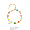 Titanium Steel Jewelry Bracelet With Colorful Daisy Pattern And Electroplating Process Unisex Style