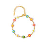 Titanium Steel Jewelry Bracelet With Colorful Daisy Pattern And Electroplating Process Unisex Style