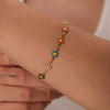 Titanium Steel Jewelry Bracelet With Colorful Daisy Pattern And Electroplating Process Unisex Style