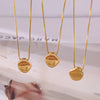 316L Stainless Steel Jewelry Concave Irregular Round Pendant Necklace With Geometric Style And Electroplating Design