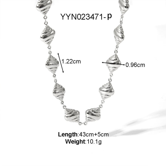 Titanium Steel Jewelry Conch Sea Star Necklace With Heart Shape And Animal Zodiac Pattern Electroplated Light Luxury Niche Design Neck Chain No Fade