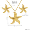 Titanium Steel Jewelry Earrings Necklaces Combination Square Round Love Irregular Pattern Electroplating Cross Chain Style For Women