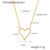 316L Stainless Steel Jewelry Electroplating Personality Geometric Peach Heart Necklace Bracelet For Women