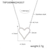 316L Stainless Steel Jewelry Electroplating Personality Geometric Peach Heart Necklace Bracelet For Women