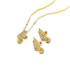 Titanium Steel Jewelry For Women With Zircon Gemstone Pendant Electroplated O Word Chain Simple Design