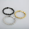 Titanium Steel Jewelry 18K Gold Twocolor Twist Chain Unisex Stainless Steel Bracelet Bracelet  Sales