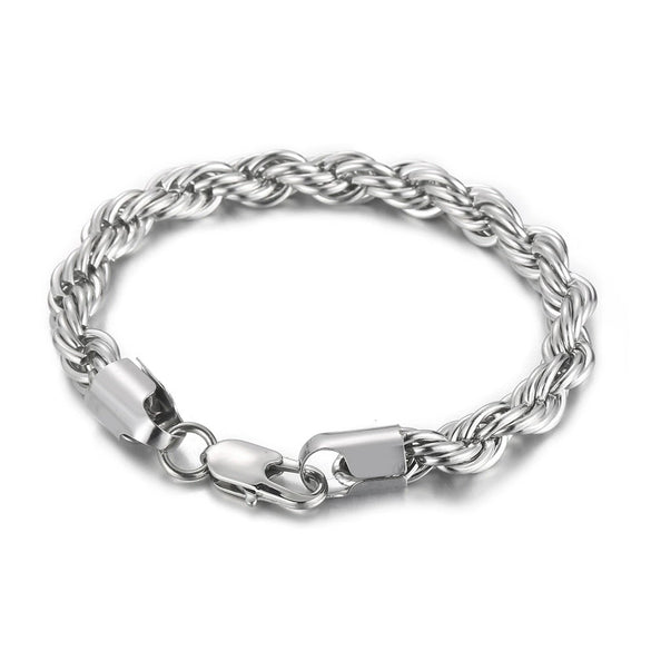 Titanium Steel Jewelry 18K Gold Twocolor Twist Chain Unisex Stainless Steel Bracelet Bracelet  Sales
