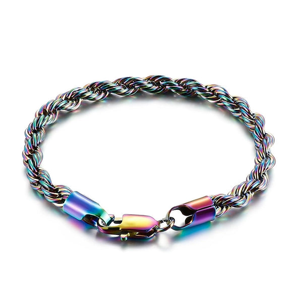 Titanium Steel Jewelry 18K Gold Twocolor Twist Chain Unisex Stainless Steel Bracelet Bracelet  Sales