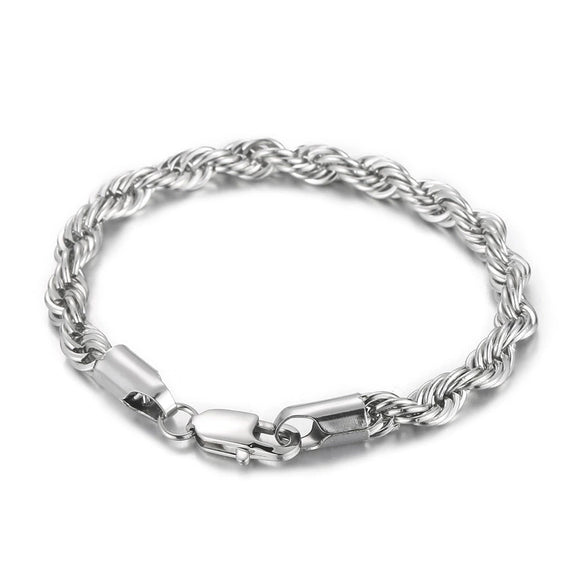 Titanium Steel Jewelry 18K Gold Twocolor Twist Chain Unisex Stainless Steel Bracelet Bracelet  Sales
