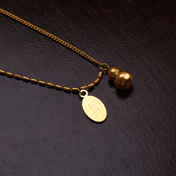 Titanium Steel Jewelry Pendant Bracelet Necklace Ear Clip Accessories With Four Leaf Clover Butterfly Geometric Pattern Electroplated For Women