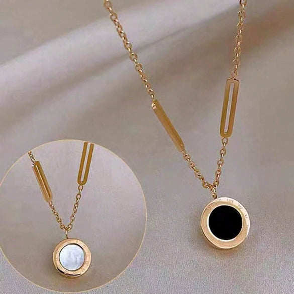 Titanium Steel Jewelry Pendant Bracelet Necklace Ear Clip Accessories With Four Leaf Clover Butterfly Geometric Pattern Electroplated For Women