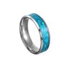 Titanium Steel Jewelry Rings Bracelets Blue Imitation Opal Dripping Oil Style Unisex