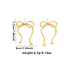 Titanium Steel Jewelry Set With Bowknot Tassel Round Bead Design And Electroplating For Women