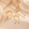 Titanium Steel Jewelry Set With Bowknot Tassel Round Bead Design And Electroplating For Women