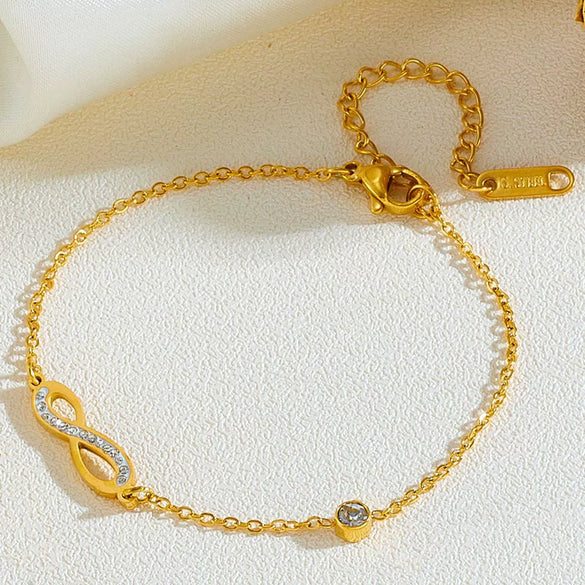 Titanium Steel Jewelry Set With Diamonds Geometric Style Bamboo Chain For Women