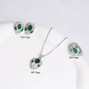 Titanium Steel Jewelry Set With Emerald Gemstone Pendant Animal Zodiac Pattern Electroplated For Women