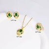 Titanium Steel Jewelry Set With Emerald Gemstone Pendant Animal Zodiac Pattern Electroplated For Women