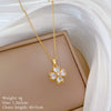 Titanium Steel Jewelry Set With Geometric Pattern For Women Light Luxury Electroplated Four Leaf Flower Design
