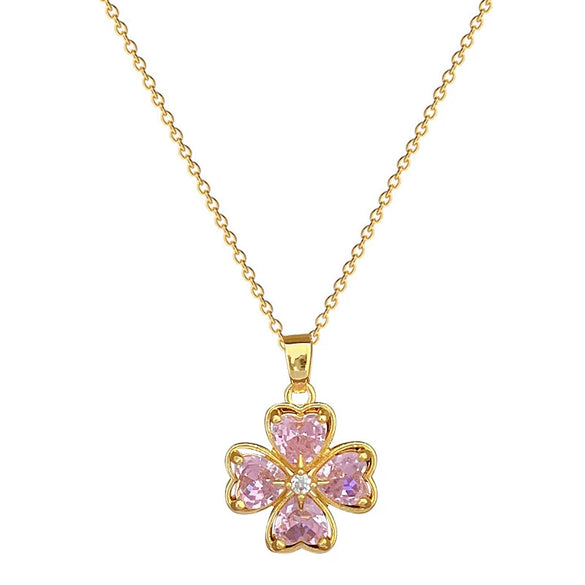 Titanium Steel Jewelry Set With Geometric Pattern For Women Light Luxury Electroplated Four Leaf Flower Design