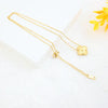Titanium Steel Jewelry Set With Laser Clover And Plant Flowers Pattern Electroplating Treatment For Women