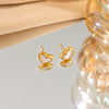 Titanium Steel Jewelry Set With Love Pattern And Heartshaped Earrings For Women Light Luxury Style Electroplated